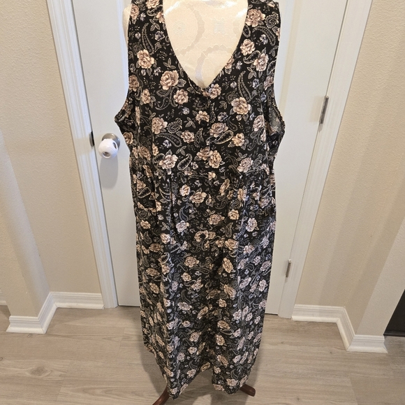 Erika And Co Vintage Floral Corduroy Button Down Dress,  Size XL - Picture 3 of 12
